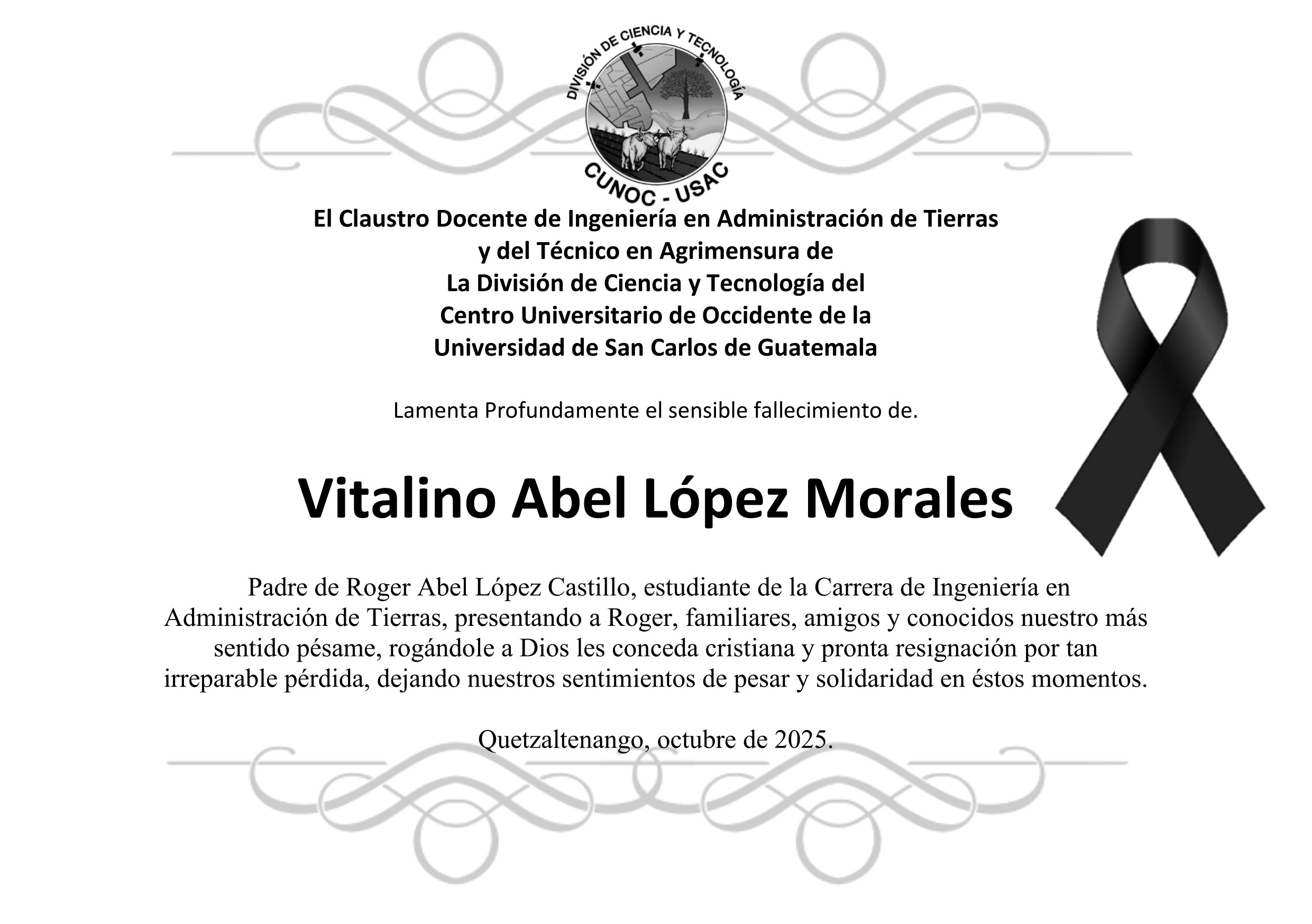 Esquela Vitalino López