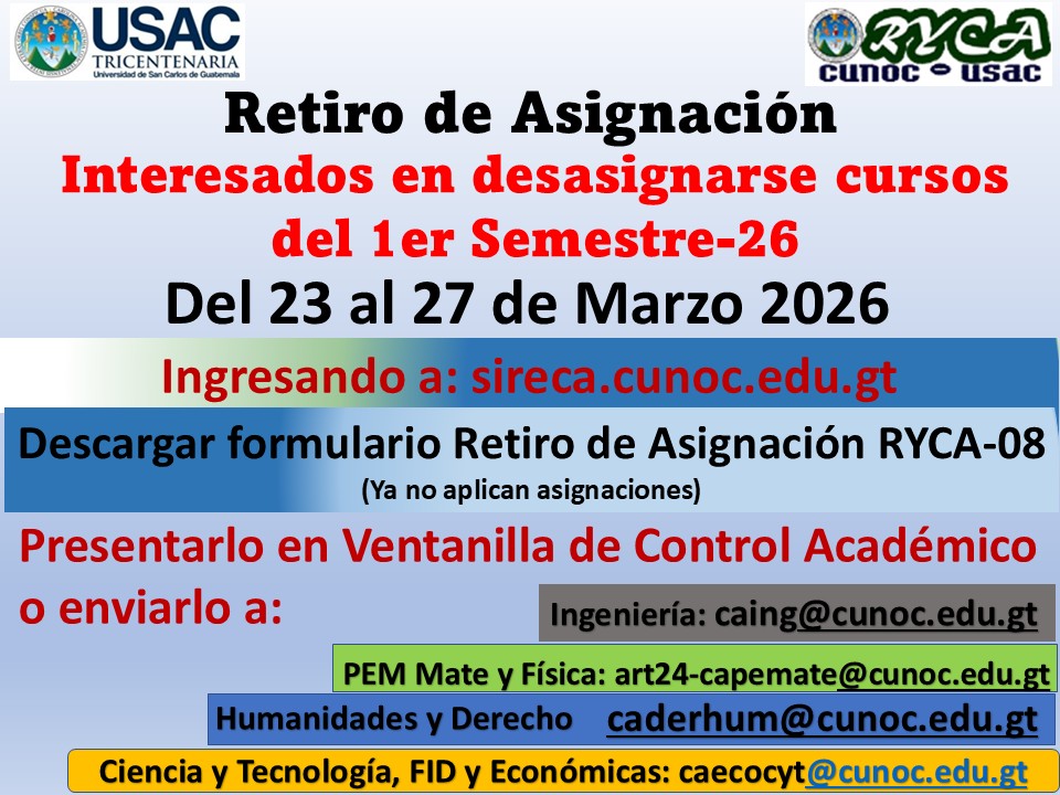 Desasignación de Cursos del Primer Semestre 2026