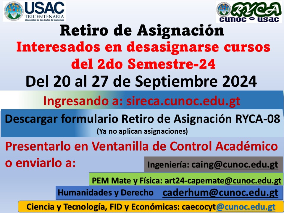 Retiro de Asignación Segundo Semestre 2024