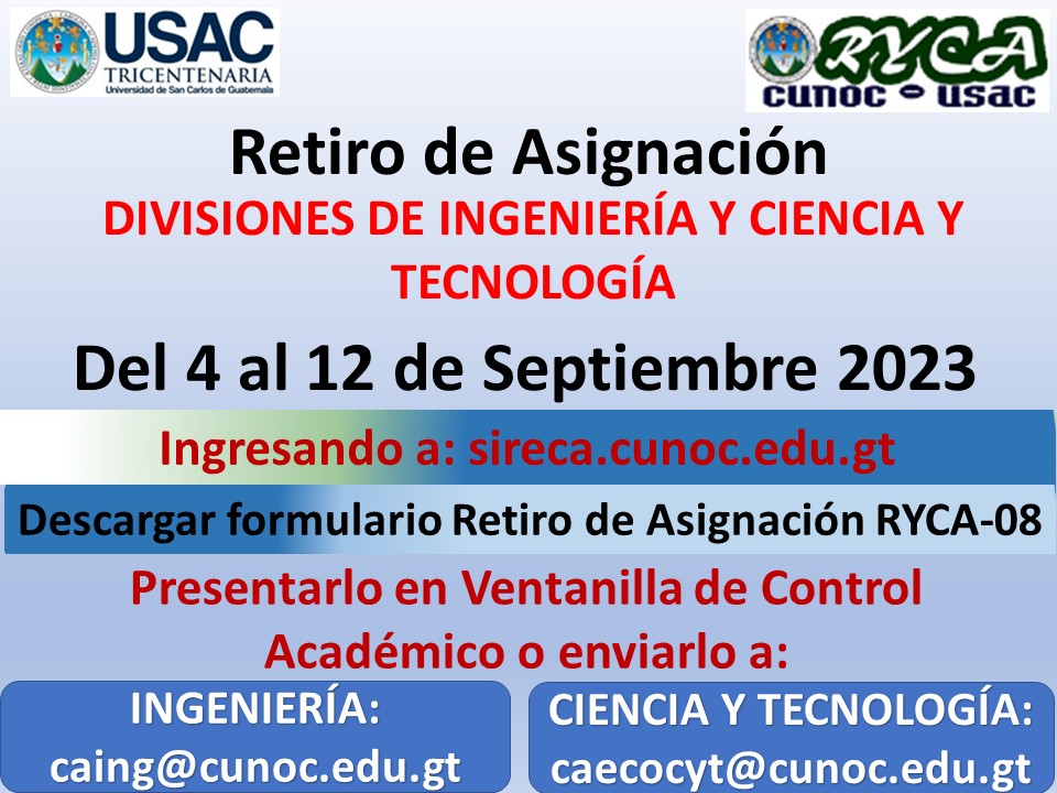 Retiro de Asignación Segundo Semestre 2023