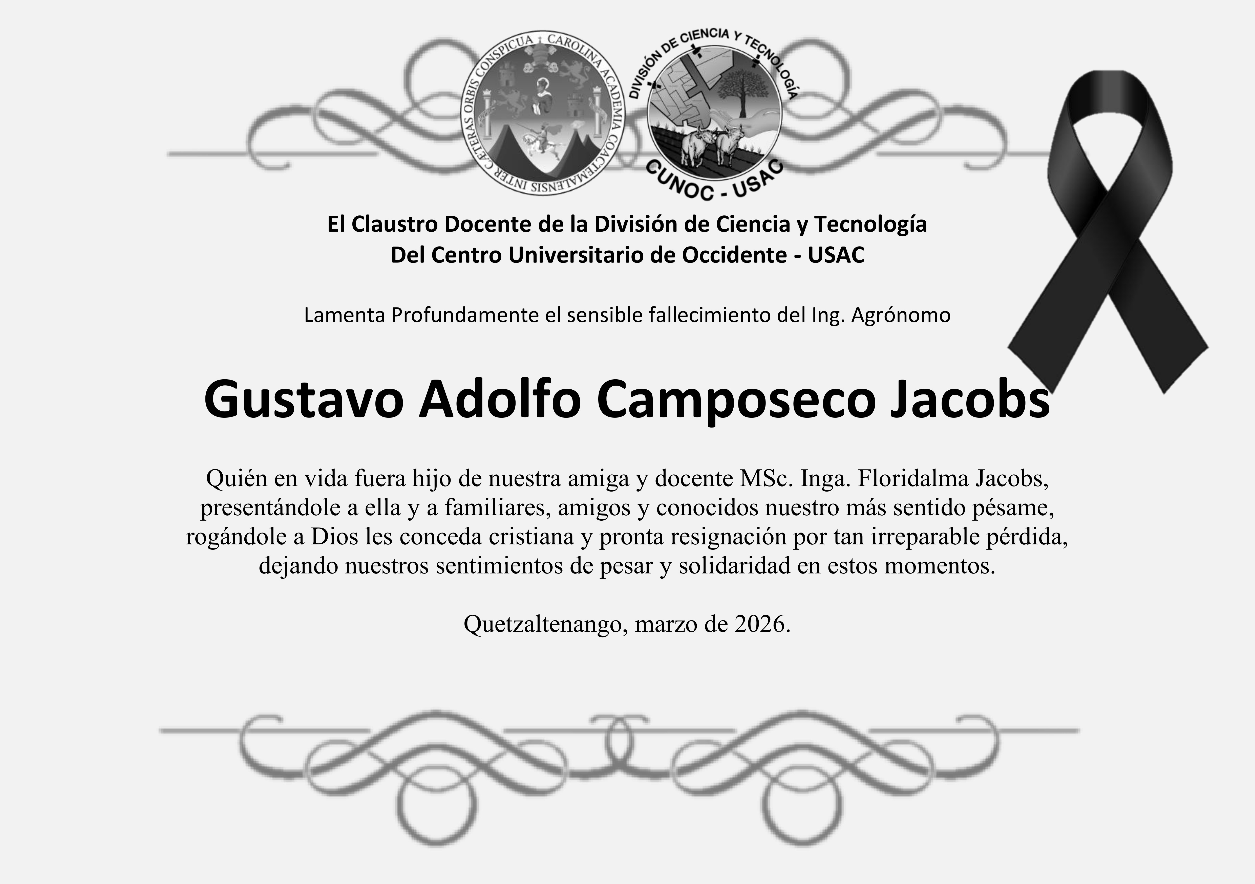 Esquela Gustavo Camposeco Jacobs
